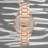 Michael Kors Layton Three Hand Pink Dial Rose Gold Steel Strap Watch For Women - MK6848 Authentic Buy Shop Now