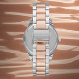 Michael Kors Layton Three Hand Mother of Pearl White Dial Two Tone Steel Strap Watch For Women - MK6849 Authentic Buy Shop Now