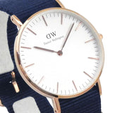 Daniel Wellington Classic Bayswater White Dial Navy Blue NATO Strap Watch For Women - DW00100279 Authentic Buy Shop Now