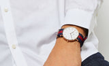 Daniel Wellington Classic Oxford White Dial Two Tone NATO Strap Watch For Men - DW00100001 Authentic Buy Shop Now
