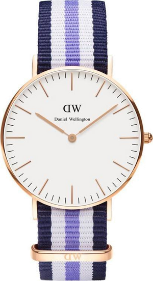 Daniel Wellington Classic Trinity White Dial Three Tone Nylon Strap Watch For Women - 0509DW Authentic Buy Shop Now