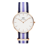 Daniel Wellington Classic Trinity White Dial Three Tone Nylon Strap Watch For Women - 0509DW Authentic Buy Shop Now