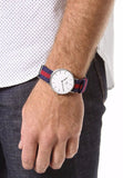 Daniel Wellington Classic Oxford White Dial Two Tone Nylon Strap Watch For Men - DW00100015 Authentic Buy Shop Now