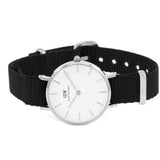 Daniel Wellington Classic Petite Cornwall White Dial Black Nylon Strap Watch For Women - DW00100252 Authentic Buy Shop Now