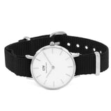 Daniel Wellington Classic Petite Cornwall White Dial Black Nylon Strap Watch For Women - DW00100252 Authentic Buy Shop Now