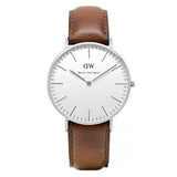 Daniel Wellington St Mawes White Dial Brown Leather Strap Watch For Men - DW00100052 Authentic Buy Shop Now