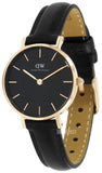 Daniel Wellington Classic Petite Sheffield Black Dial Black Leather Strap Watch For Women - DW00100224 Authentic Buy Shop Now