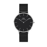 Daniel Wellington Petite Ashfield Black Dial Black Mesh Strap Watch For Women - DW00100308 Authentic Buy Shop Now