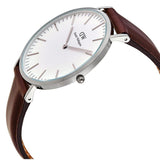 Daniel Wellington Classic Bristol Quartz White Dial Brown Leather Strap Watch For Men - DW00100023 Authentic Buy Shop Now