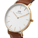 Daniel Wellington Classic St. Mawes White Dial Brown Leather Strap Watch for Men - DW00100035 Authentic Buy Shop Now