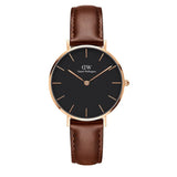 Daniel Wellington Petite St Mawes Black Dial Brown Leather Strap Watch For Women - DW00100169 Authentic Buy Shop Now