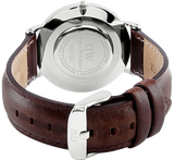 Daniel Wellington Classic Bristol Quartz White Dial Brown Leather Strap Watch For Men - DW00100023 Authentic Buy Shop Now