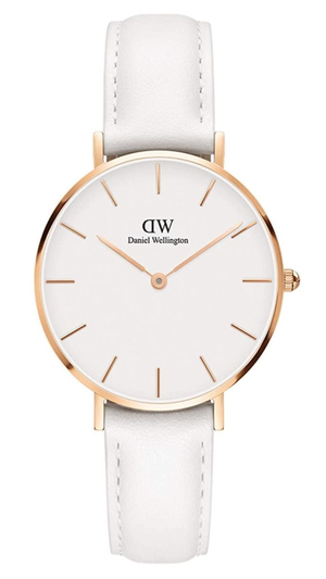 Daniel Wellington Petite Bondi White Dial White Leather Strap Watch for Women - DW00100189 Authentic Buy Shop Now