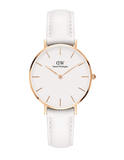 Daniel Wellington Petite Bondi White Dial White Leather Strap Watch for Women - DW00100189 Authentic Buy Shop Now