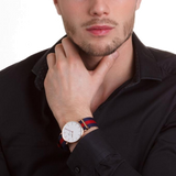 Daniel Wellington Classic Oxford White Dial Two Tone NATO Strap Watch For Men - DW00100001 Authentic Buy Shop Now