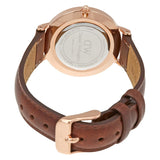 Daniel Wellington Classy St Mawes White Dial Brown Leather Strap Watch For Women - DW00100075 Authentic Buy Shop Now