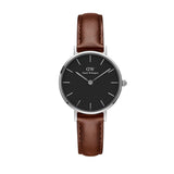 Daniel Wellington Classic Petite St Mawes Black Dial Brown Leather Strap Watch For Women - DW00100237 Authentic Buy Shop Now