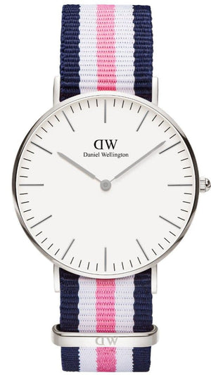 Daniel Wellington Classic Southampton White Dial Three Tone Nylon Strap Watch For Women - DW00100050 Authentic Buy Shop Now