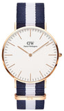Daniel Wellington Classic Glasgow White Dial Two Tone NATO Strap Watch for Men - DW00100004