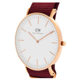 Daniel Wellington Classic Roselyn White Dial Maroon Nylon Strap Watch For Women - DW00100267 Authentic Buy Shop Now