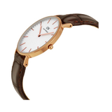 Daniel Wellington Classic York White Dial Brown Leather Strap Watch For Women - DW00100038 Authentic Buy Shop Now
