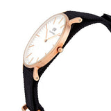 Daniel Wellington Classic Cornwall White Dial Black Nylon Strap Watch For Women - DW00100259 Authentic Buy Shop Now