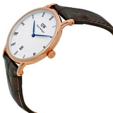 Daniel Wellington Dapper York White Dial Brown Leather Strap Watch For Women - DW00100093 Authentic Buy Shop Now