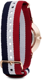 Daniel Wellington Classic Cambridge White Dial Two Tone NATO Strap Watch For Men - DW00100003 Authentic Buy Shop Now