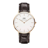 Daniel Wellington Classic York White Dial Brown Leather Strap Watch For Men - DW00100011 Authentic Buy Shop Now