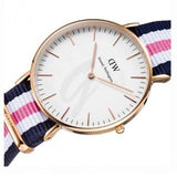 Daniel Wellington Classic South Hampton White Dial Two Tone Nylon Strap Watch For Women - DW00100034 Authentic Buy Shop Now