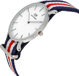Daniel Wellington Classic Canterbury White Dial Two Tone NATO Strap Watch For Women - DW00100051 Authentic Buy Shop Now