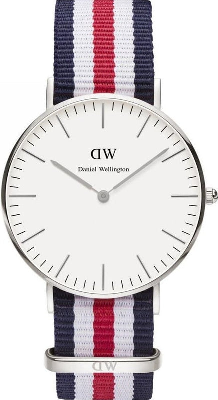 Daniel Wellington Classic Canterbury White Dial Two Tone NATO Strap Watch For Women - DW00100051 Authentic Buy Shop Now