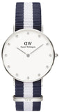 Daniel Wellington Classy Glasgow White Dial Two Tone Nylon Strap Watch For Women - DW00100082 Authentic Buy Shop Now