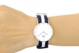 Daniel Wellington Classy Glasgow White Dial Two Tone Nylon Strap Watch For Women - DW00100082 Authentic Buy Shop Now