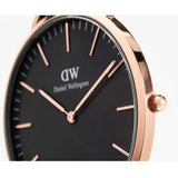 Daniel Wellington Classic Sheffield Black Dial Black Leather Strap Watch For Men - DW00100127 Authentic Buy Shop Now