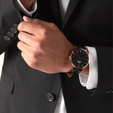 Daniel Wellington Classic Sheffield Black Dial Black Leather Strap Watch For Men - DW00100127 Authentic Buy Shop Now