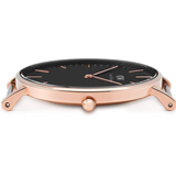 Daniel Wellington Classic York Black Dial Brown Leather Strap Watch For Men - DW00100128 Authentic Buy Shop Now