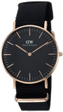 Daniel Wellington Classic Cornwall Black Dial Black NATO Strap Watch For Women - DW00100150 Authentic Buy Shop Now