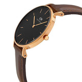 Daniel Wellington Classic Petite Bristol Black Dial Brown Leather Strap Watch For Women - DW00100165 Authentic Buy Shop Now