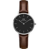 Daniel Wellington Classic Petite Bristol Black Dial Brown Leather Strap Watch For Women - DW00100233 Authentic Buy Shop Now