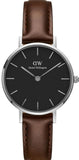 Daniel Wellington Classic Petite Bristol Black Dial Brown Leather Strap Watch For Women - DW00100233 Authentic Buy Shop Now