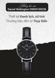 Daniel Wellington Classic Petite Sheffield Black Dial Black Leather Strap Watch For Women - DW00100236 Authentic Buy Shop Now