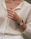 Daniel Wellington Classic Petite Sheffield White Dial Black Leather Strap Watch For Women - DW00100242 Authentic Buy Shop Now