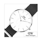 Daniel Wellington Classic Petite Cornwall White Dial Black Nylon Strap Watch For Women - DW00100252 Authentic Buy Shop Now