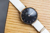 Daniel Wellington Classic Petite Dover Black Dial White NATO Strap Watch For Women - DW001000314 Authentic Buy Shop Now