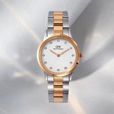 Daniel Wellington Iconic Link White Dial Two Tone Steel Strap Watch For Women - DW00100358 Authentic Buy Shop Now