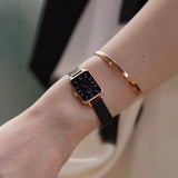 Daniel Wellington Quadro Ashfield Black Dial Black Mesh Strap Watch For Women - DW00100433 Authentic Buy Shop Now