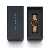 Daniel Wellington Petite Melrose Brown Dial Rose Gold Mesh Strap Watch For Women - DW00100477 Authentic Buy Shop Now
