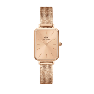 Daniel Wellington Quadro Unitone Rose Gold Dial Rose Gold Mesh Strap Watch For Women - DW00100484 Authentic Buy Shop Now