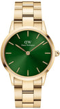 Daniel Wellington Iconic Link Emerald Green Dial Rose Gold Steel Strap Watch For Women - DW00100419 Authentic Buy Shop Now